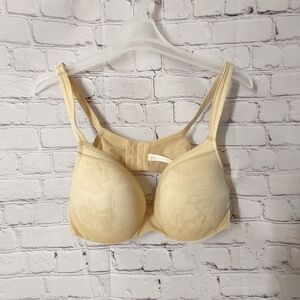 Cacique Lightly Lined Modern Lace 46C Beige Underwire Bra